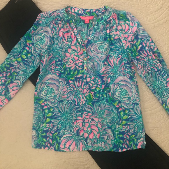 Lilly Pulitzer Elsa Top In Full Bloom - Picture 8 of 8